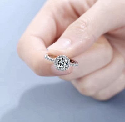 Silber Diamant Ehering Verlobungsring Finish auf Silber