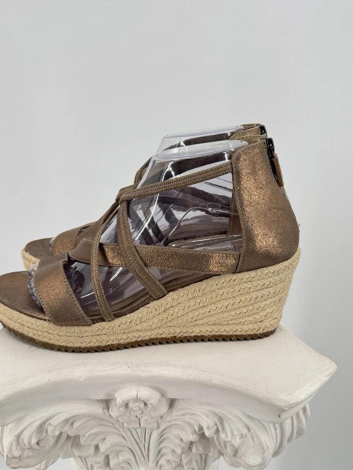Эспадрилья на танкетке Eileen Fisher бежевый металлик Wanda нубук размер 8 - Изображение 4 из 4