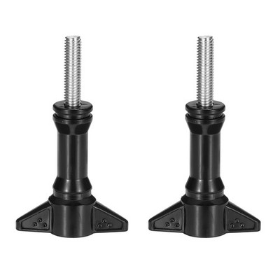 2 Pcs Aluminum Thumbscrew, Long Thumbscrew with Cap Double-Side, Black
