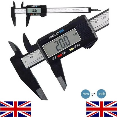 6'' LCD Digital Messschieber Schwarz Mikrometer Messen Werkzeug Messgerät Lineal 150mm