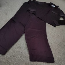 Primark Women's Satin Silk Nightwear Pyjama Set 2pc Long Sleeve Size 2XS (BG7) 