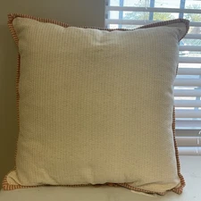 Threshold Reversible Pillow 24 X 24” Cotton Blend Pink/Ivory