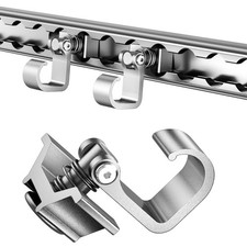 2 Pack L Track Hooks with Single Stud Fitting, Spring-Loaded Adjustable Gear ...