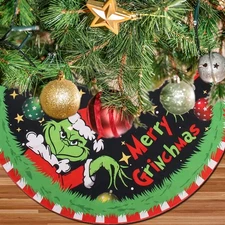 Merry Christmas Tree Skirt Collar 48 Inch, Softand Funny Farmhouse Holiday De...