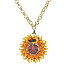 Kirks Folly Sunflower Goddess Illusion Seaview Moon Open Ring Charm Necklace