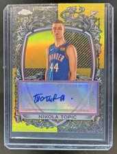 2025-26 Topps Chrome Nikola Topic Signature Style Gold Refractor Auto #/50