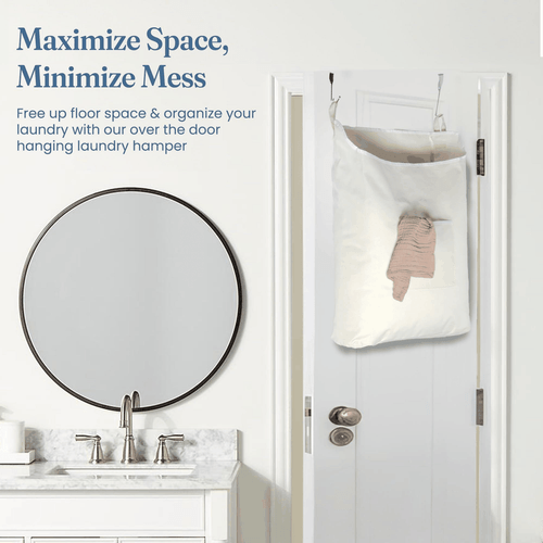 The Fine Living Co. Wäschekorb zum Aufhängen mit Übertürhaken & Kleber - Bild 3 von 6