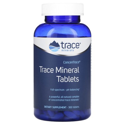 2 X Trace Minerals Research, ConcenTrace, Trace Mineral Tablets, 300 Tablets
