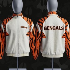 Vintage 90s Apex One Cincinnati Bengals Tiger Stripe Jacket Size XL