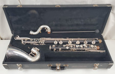SELMER PARIS MODEL 37 PROFESSIONAL WOOD Bb BASS CLARINET TO LOW C SILVER KEYS