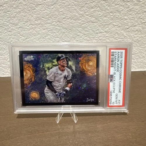 2025 TOPPS CHROME COSMIC AARON JUDGE 2/10 STARS IN THE NIGHT #21 BLACK PSA 10
