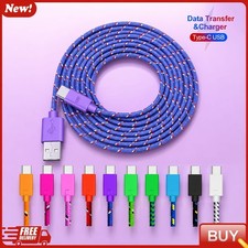 HeavyDuty USB Type C Charging Cable Braided Fast Phone Charger Long Lead 2m 3m