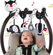 Car Seat Toys for Infants 0-6 Months, High Contrast Baby Toys Black and White Ha