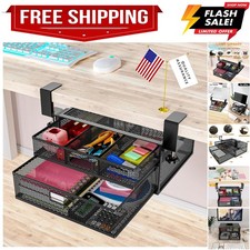 Under Desk Drawer Organizer No Drill Metal Under Desk Storage Drawer Containe...