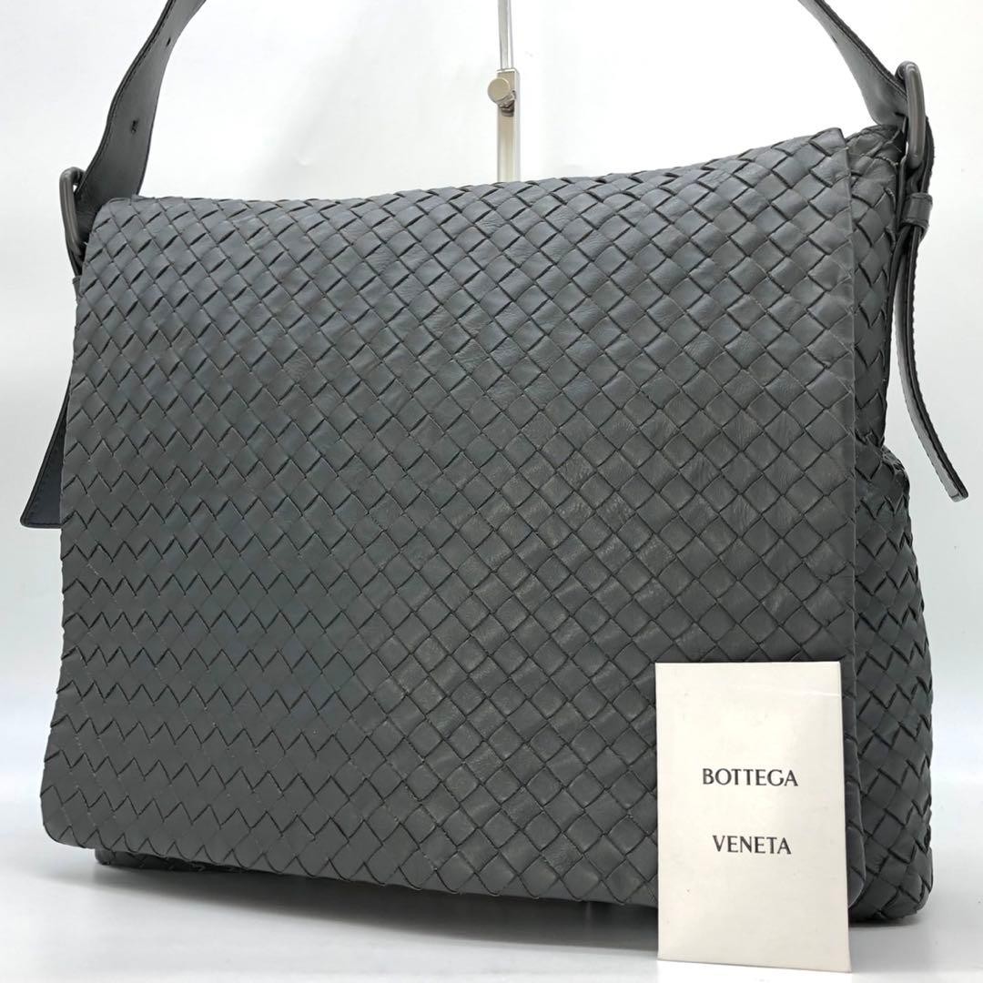 Bottega Veneta Intrecciato Shoulder Bag Messenger Gray Leather Authentic thumbnail 15