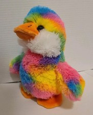 Dan Dee Chicken Dancing Musical 9" Plush RAINBOW COLORS Who Let The Ducks Out
