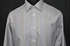 AQUASCUTUM Men's Striped Long Sleeve Shirt size 41cm/ 16"