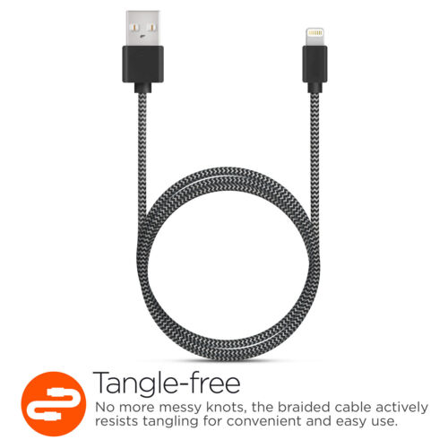 Verizon Braided White micro-USB Charge Data Cable w/LED for Samsung GalaxyS7/S6 - Picture 2 of 7