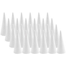 24 Pack Craft Foam Tree Cones for DIY Arts and Crafts 2.13 x 4.25in White Sma...