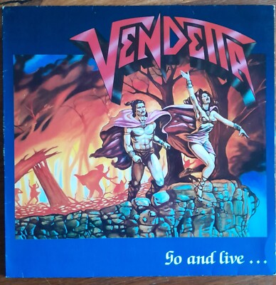 Rare Orig LP VENDETTA Go & Live Killer Trash Speed Metal + Insert + Promo 1987