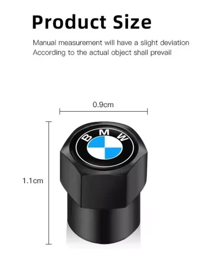 Juego de 4 tapas de vástago de válvula de neumático BMW para todas las series Foto 2 de 4
