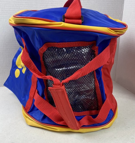 BUILD A BEAR Travel Pet Kennel Carrier Dog Cat Red Yellow Blue & Leash #23B - Picture 5 of 5