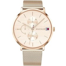 Image of TOMMY HILFIGER WOMENS WATCH TH1781944 ROSE GOLD MESH STRAP & GOLD DIAL GENUINE