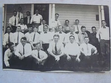 RPPC MA.MALE STUDENTS CAMBRIDGE, MASSACHUSETTS! PM: OCT 1911 REAL PHOTO POSTCARD