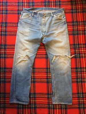 Vintage 1960s Wrangler 11mwz 13mwz Denim Jeans 42 X 32 made
