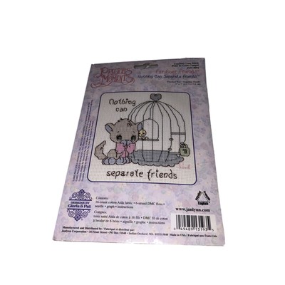 PRECIOUS MOMENTS Fur-Ever Friends Counted Cross Stitch #131-93 Janlynn Birdcage