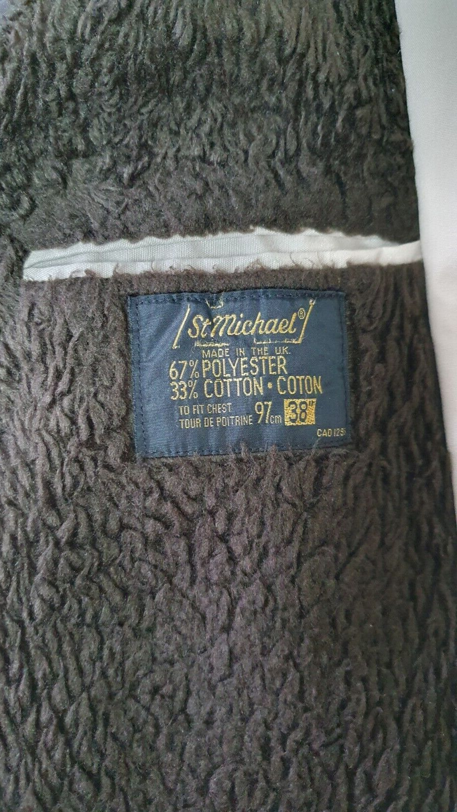 ALTRA Cappotto caldo da uomo San Michele 38" petto pietra pelliccia sintetica interna usat