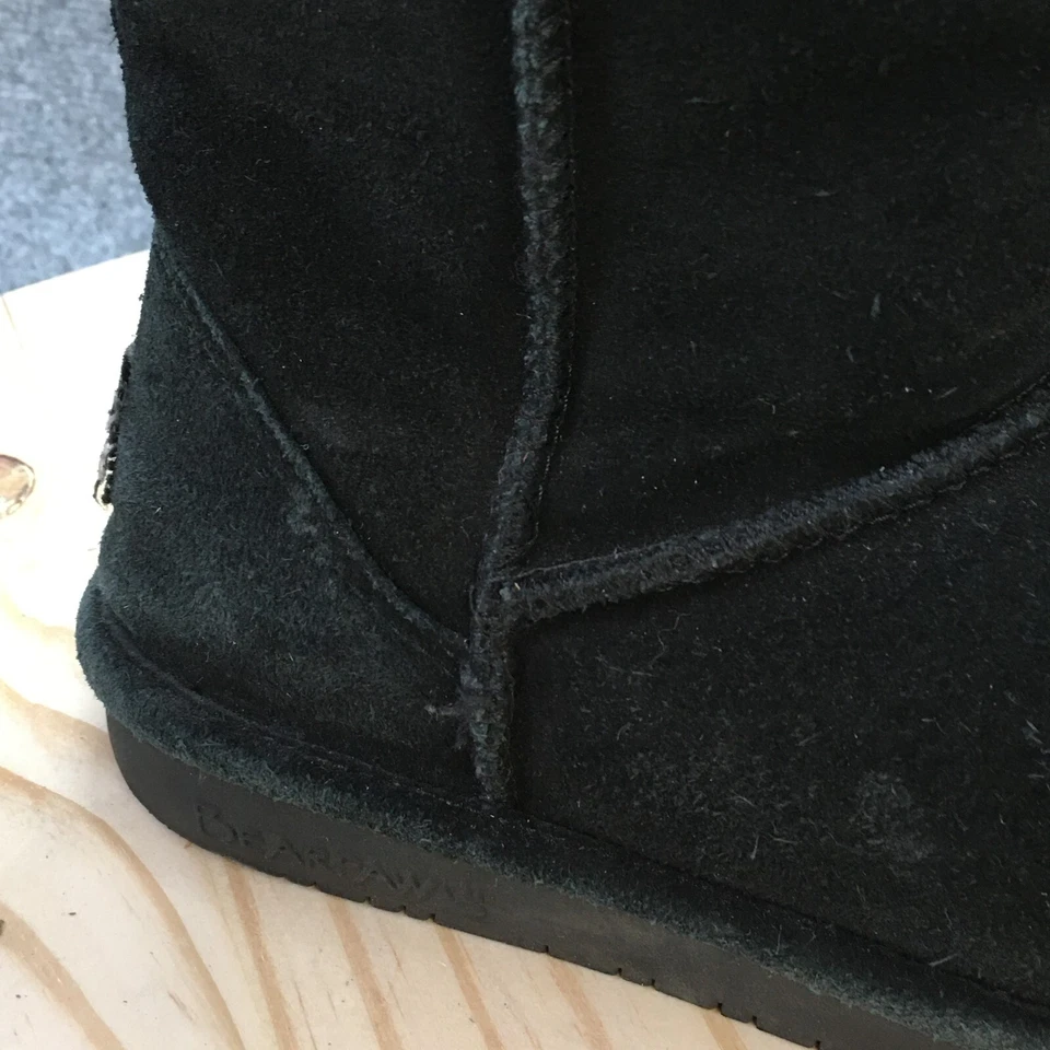 Bearpaw Boots Youth 4 Emma Short Classic Winter Pull On Comfort Black Suede - Image 2 of 4