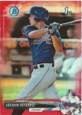 2017 Bowman Chrome Abraham Gutierrez Red Refractor RC 02/10 Atlanta Braves
