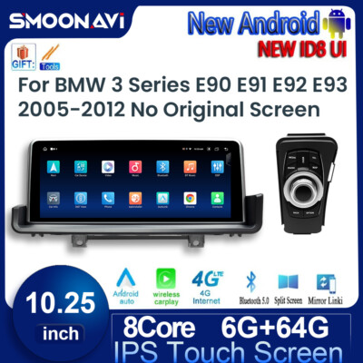 For BMW E90 E91 E92 E93 Android 14 Autoradio Wireless Carplay 64GB + Idrive Knob