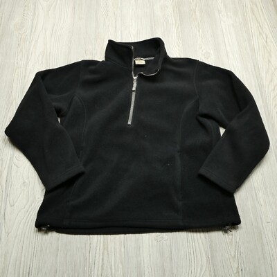 Cabelas Polartec Fleece Jacket Adult L 1/2 Zip Black Long Sleeve Mock Neck