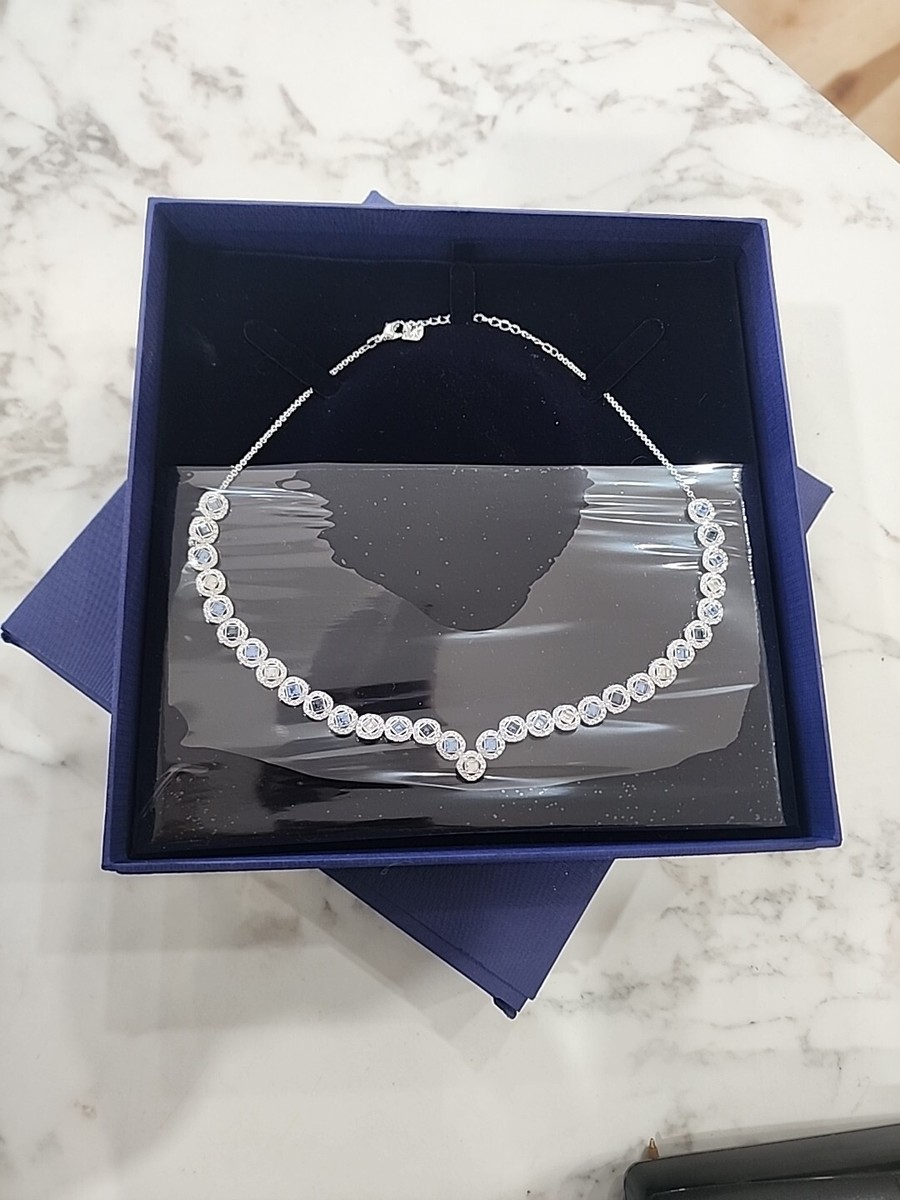 アクセサリー SWAROVSKI Angelic Square necklace gold Swarovski Jewelry White Angelic Square Rose Gold-Plated