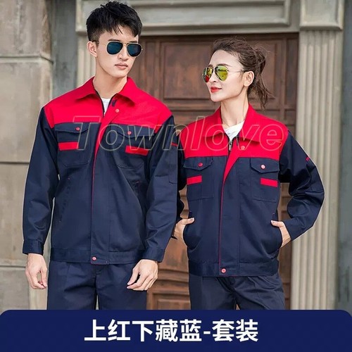 Men Women Workwear Overalls Set Coveralls Mechanic Boiler Work Outfits Coat Pant - Picture 5 of 30