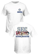 SEC Men’s Mascot Illustrations White 2-Sided Short Sleeve T Shirt