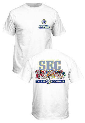 SEC Men s Mascot Illustrations White 2-Sided Short Sleeve T Shirt