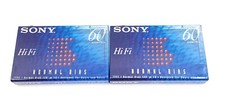 Lot 2 New SONY HiFi 60 Minute Normal Bias Cassette Tape Sealed