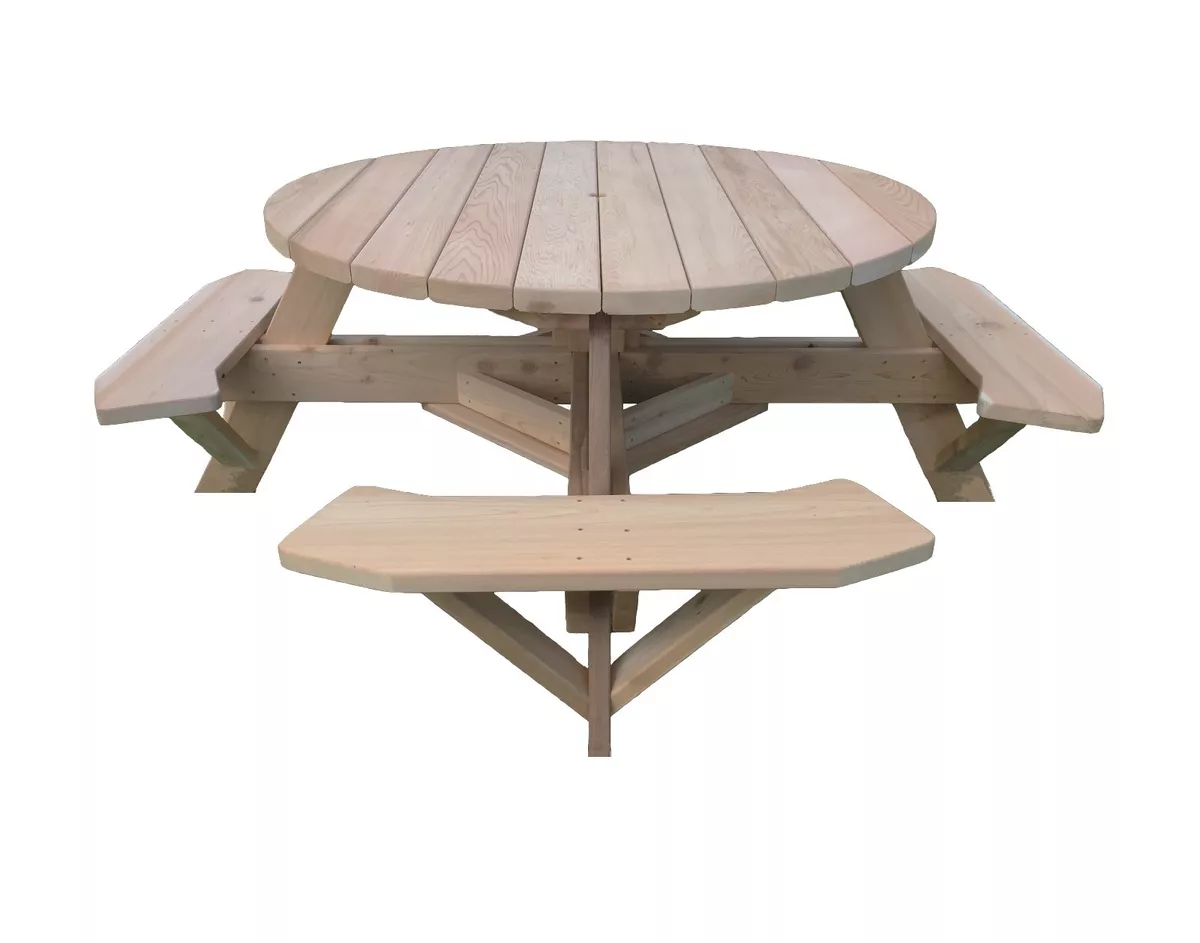 Round cedar on sale picnic table