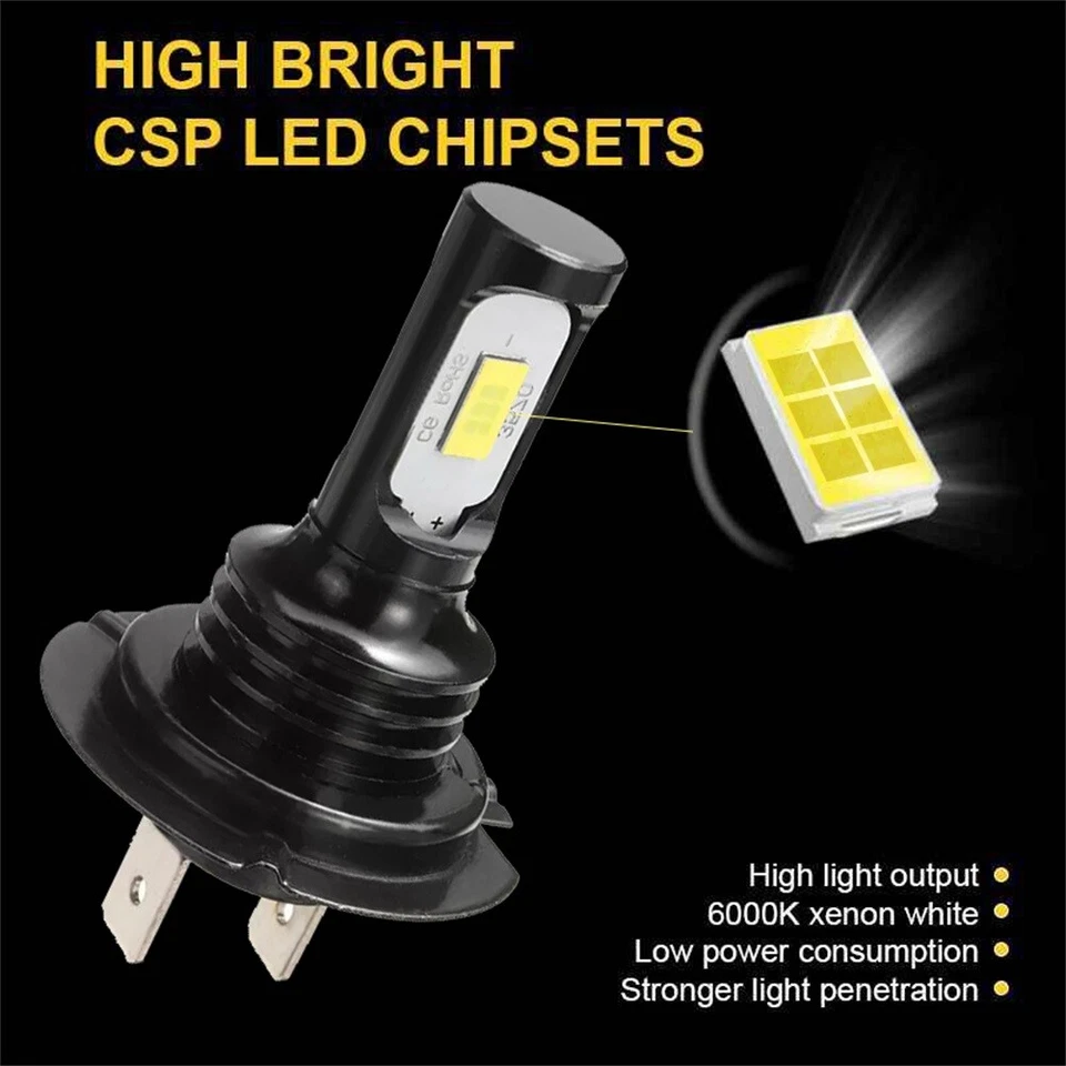 For Vauxhall Mokka 2012-2019 - 2xH7 6000K White Xenon Headlight LED Bulbs Kit 2X - Image 3 of 4