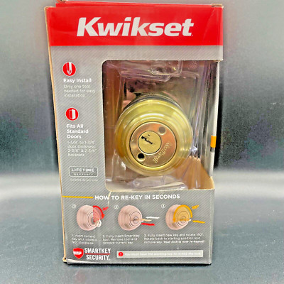 Kwikset Double Cylinder Deadbolt SmartKey  In Polished Brass 99850-071