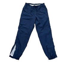 VTG Nike Pants Womens Blue Windbreaker Track Pants Ankle Zipper Size 8-10