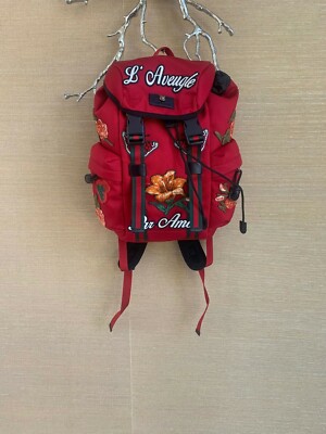 Gucci ,Floral Embroidered Back Pack in Red BNWT Size OS