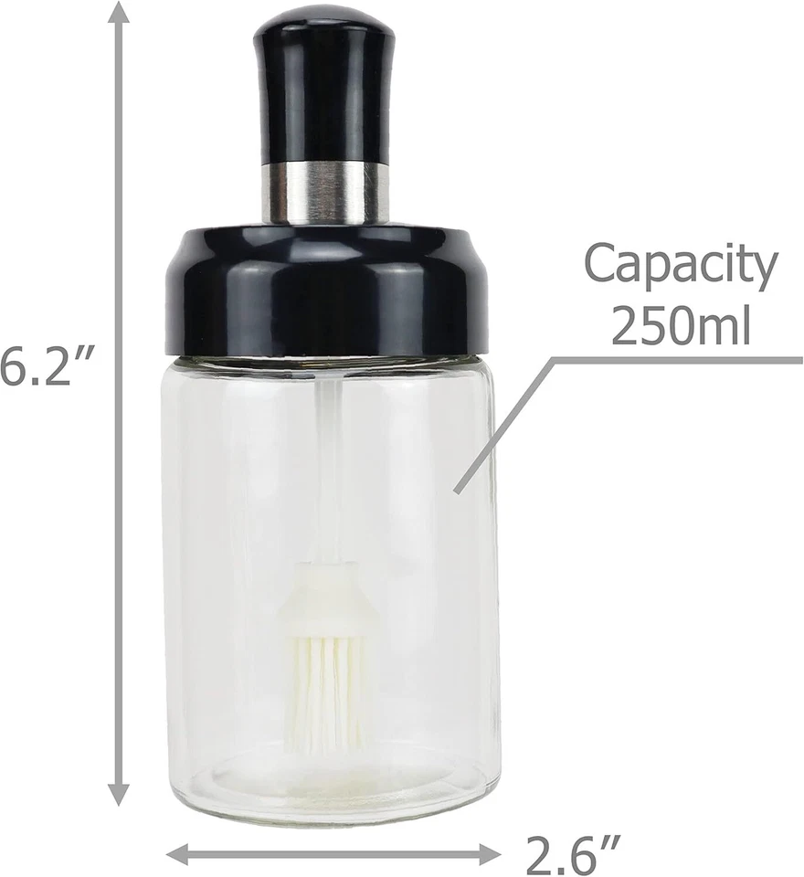 Oil Bottle Sauce/Oil Jar with Silicone Basting Brush for Cooking BBQ Kitchen - Image 4 of 4