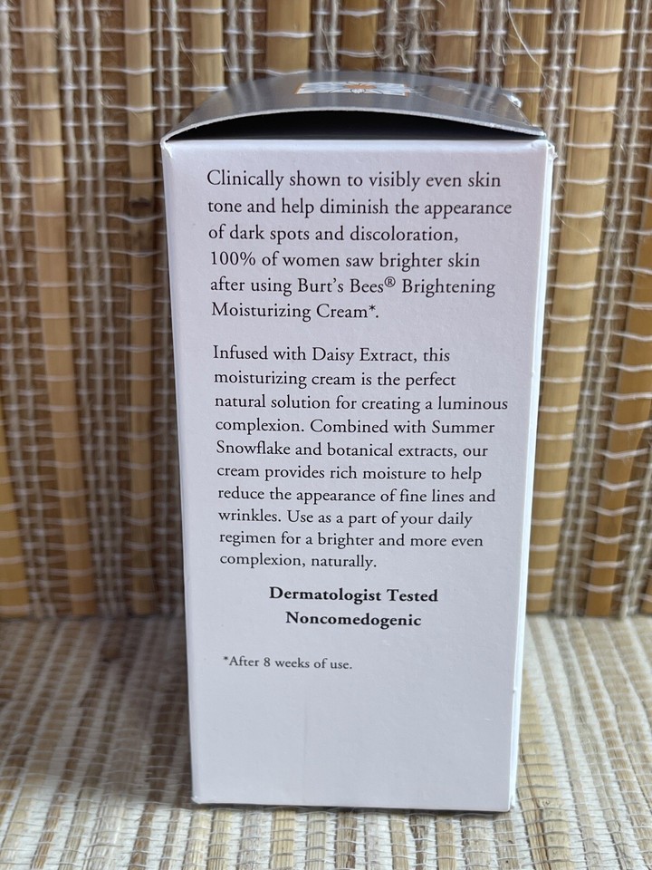 Burt's Bees Brightening Even Skin Tone Moisturizing Cream 1.8 oz