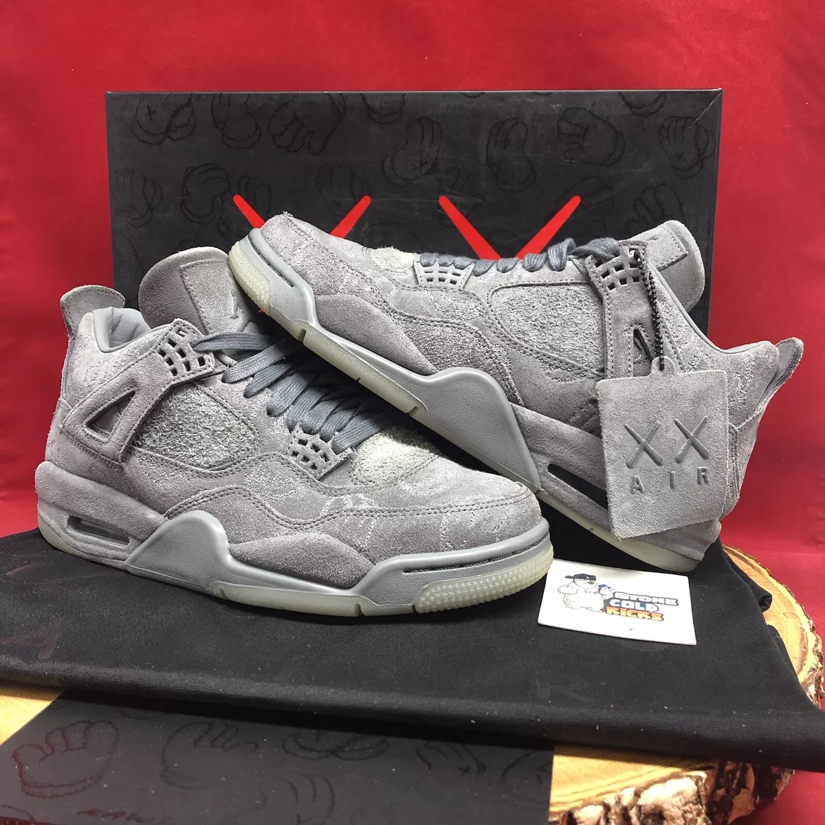 NIKE AIR JORDAN 4 RETRO KAWS GREY 930155-003 Size 8 Official Sample Version IV