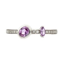 14K WHITE GOLD PINK SAPPHIRE RING