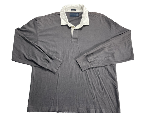 Abercrombie & Fitch Herren Polo Large Langarm braun weiß Preppy Rugby
